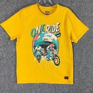 Royal‎ Enfield Shirt Men's Small Yellow Short Sleeve One Rise 2021 100% Cotton